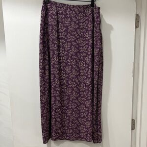 L.L. Bean Purple Floral Maxi Skirt